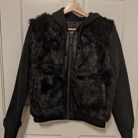Stussy Jackets & Blazers - Stussy Black Fur Jacket